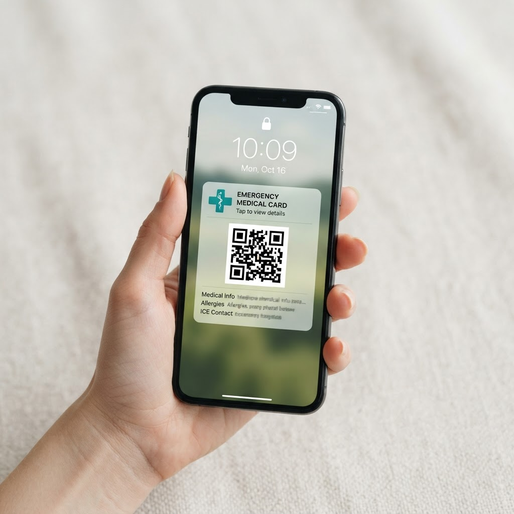 Telefono con widget sanitario sul blocco schermo